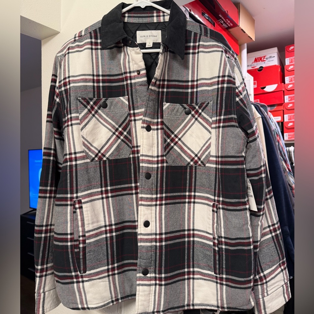 Sun + Stone Black and White Plaid Shirt